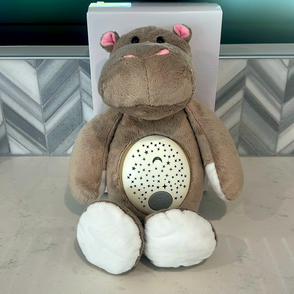 Animal plush night with music - hippopotamus